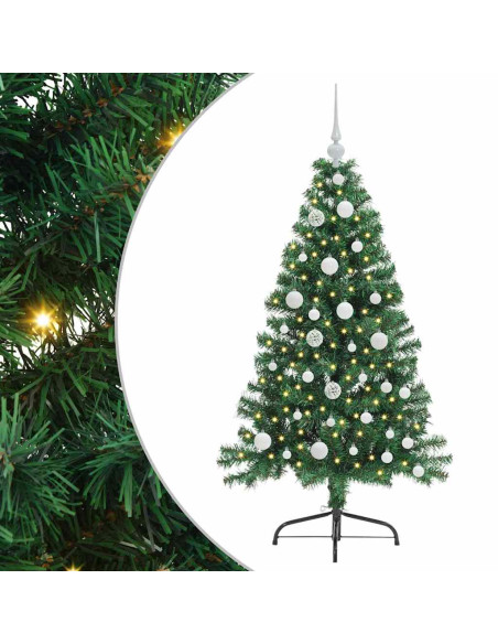 Albero di Natale artificiale preilluminato Verde 120 cm PVC
