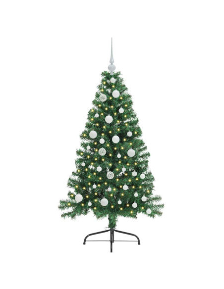 Albero di Natale artificiale preilluminato Verde 120 cm PVC