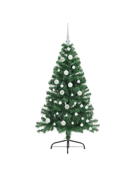 Albero di Natale artificiale preilluminato Verde 120 cm PVC