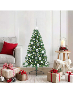 Albero di Natale artificiale preilluminato Verde 120 cm PVC 2