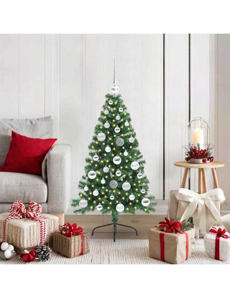 Albero di Natale artificiale preilluminato Verde 120 cm PVC