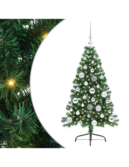 Albero di Natale artificiale preilluminato Verde 120 cm PVC