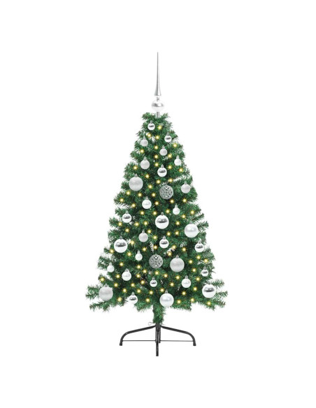 Albero di Natale artificiale preilluminato Verde 120 cm PVC