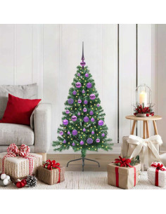 Albero di Natale artificiale preilluminato Verde 120 cm PVC 2