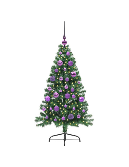 Albero di Natale artificiale preilluminato Verde 120 cm PVC