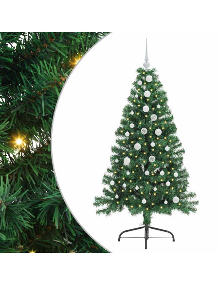 Albero di Natale artificiale con luci integrate Verde 150 cm