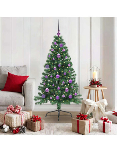 Albero di Natale artificiale con luci integrate Verde 150 cm