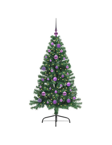 Albero di Natale artificiale con luci integrate Verde 150 cm