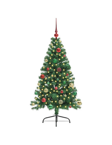 Albero di Natale artificiale preilluminato Verde 150 cm PVC