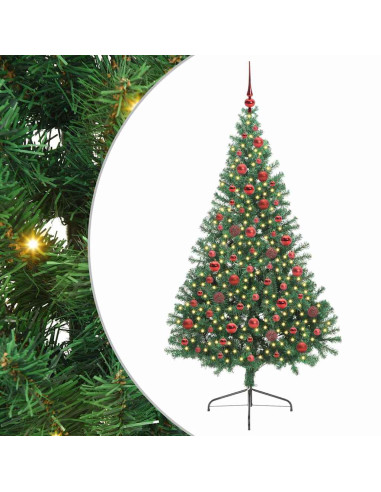 Albero di Natale artificiale con luci integrate Verde 180 cm