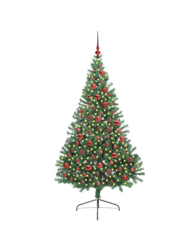 Albero di Natale artificiale con luci integrate Verde 180 cm