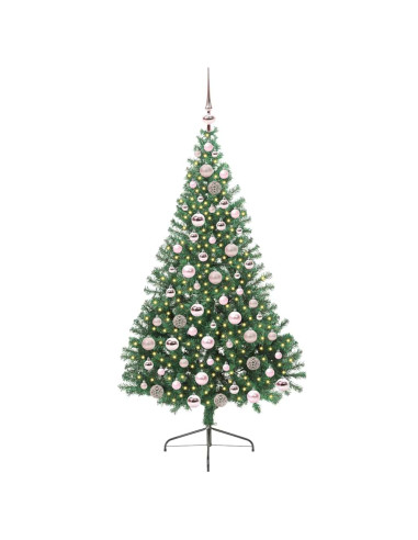 Albero di Natale artificiale con luci integrate Verde 180 cm