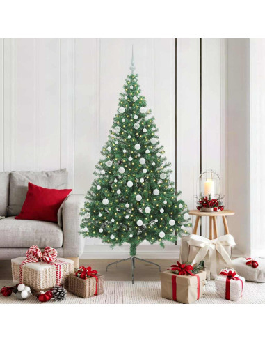 Albero di Natale artificiale con luci integrate Verde 180 cm