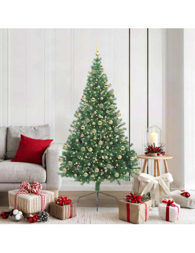 Albero di Natale artificiale con luci integrate Verde 180 cm