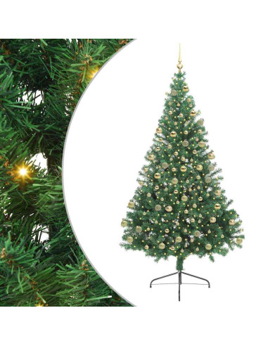 Albero di Natale artificiale con luci integrate Verde 180 cm