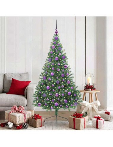 Albero di Natale artificiale con luci integrate Verde 180 cm