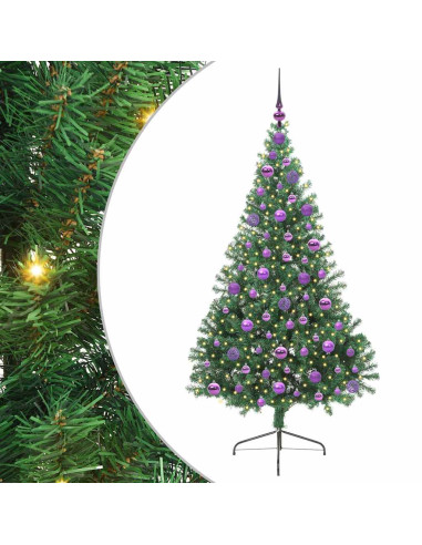 Albero di Natale artificiale con luci integrate Verde 180 cm