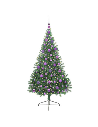 Albero di Natale artificiale con luci integrate Verde 180 cm