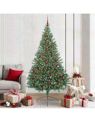 Albero di Natale artificiale con luci integrate Verde 210 cm