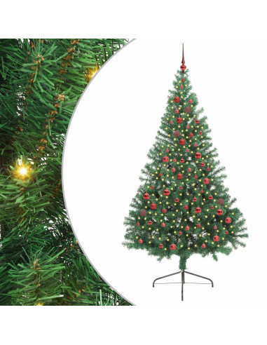 Albero di Natale artificiale con luci integrate Verde 210 cm