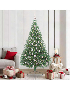 Albero di Natale artificiale con luci integrate Verde 210 cm 2