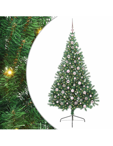Albero di Natale artificiale con luci integrate Verde 210 cm