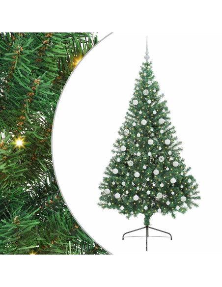 Albero di Natale artificiale con luci integrate Verde 210 cm