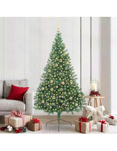 Albero di Natale artificiale con luci integrate Verde 210 cm 2