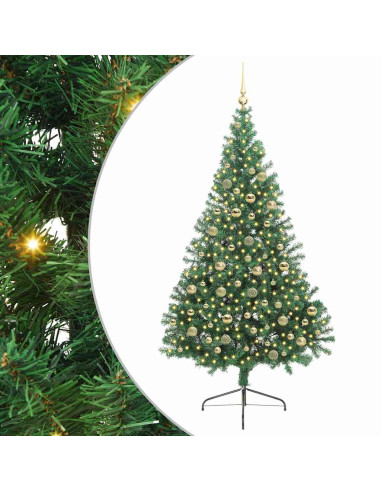 Albero di Natale artificiale con luci integrate Verde 210 cm