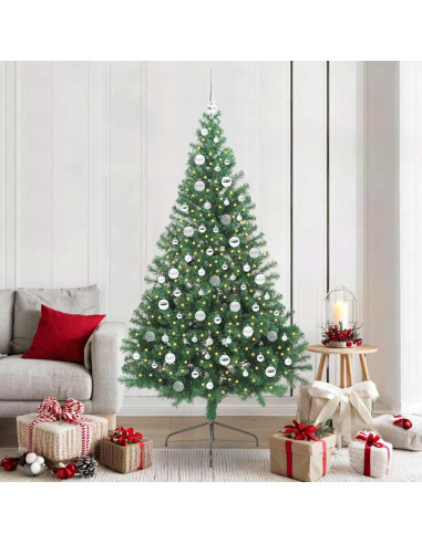 Albero di Natale artificiale con luci integrate Verde 210 cm