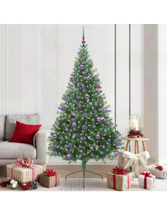 Albero di Natale artificiale con luci integrate Verde 210 cm 2