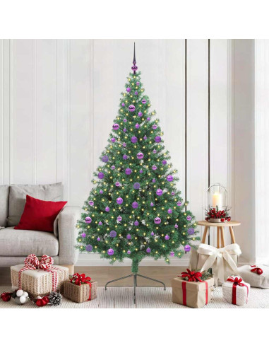 Albero di Natale artificiale con luci integrate Verde 210 cm