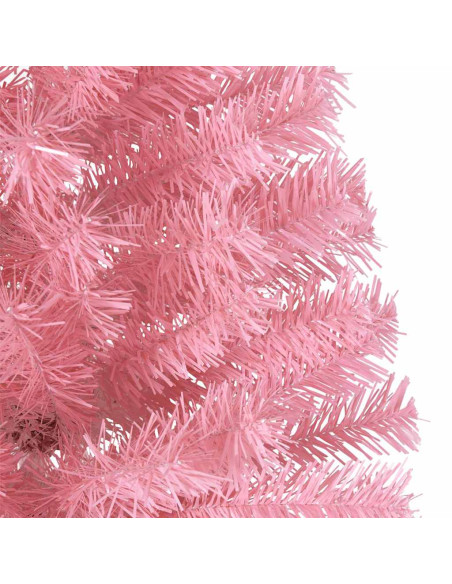 Albero di Natale artificiale preilluminato Rosa 210 cm PVC