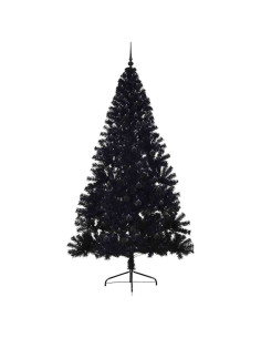 Albero di Natale artificiale con luci integrate Nero 240 cm PVC 2