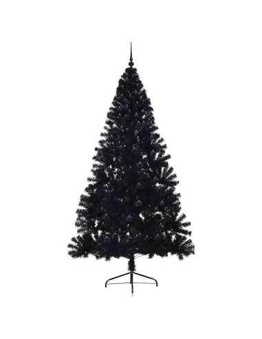 Albero di Natale artificiale con luci integrate Nero 240 cm PVC