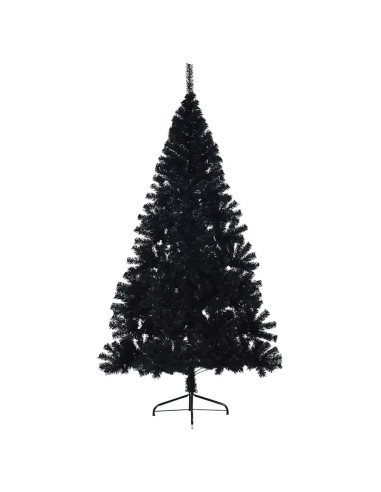Albero di Natale artificiale con luci integrate Nero 240 cm PVC