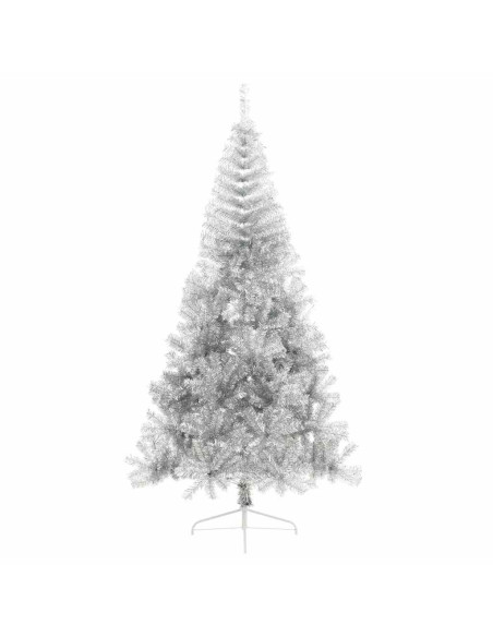 Albero di Natale artificiale preilluminato Argento 240 cm PVC