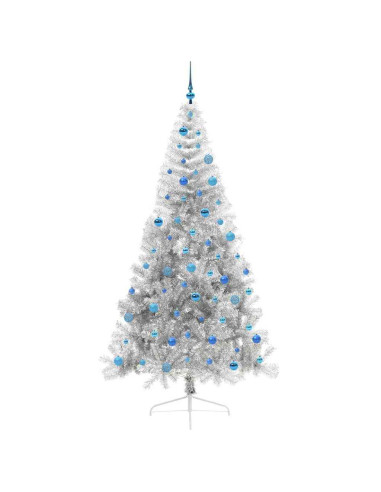 Albero di Natale artificiale con luci integrate Argento 240 cm