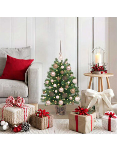 Albero di Natale artificiale con 150 LED Verde 65 cm PE e PVC 2