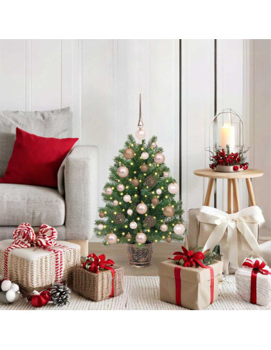 Albero di Natale artificiale con 150 LED Verde 65 cm PE e PVC