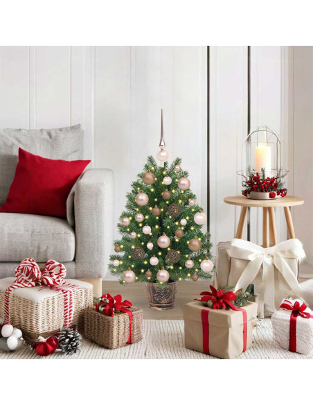 Albero di Natale artificiale con 150 LED Verde 65 cm PE e PVC