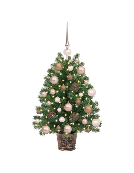 Albero di Natale artificiale con 150 LED Verde 65 cm PE e PVC