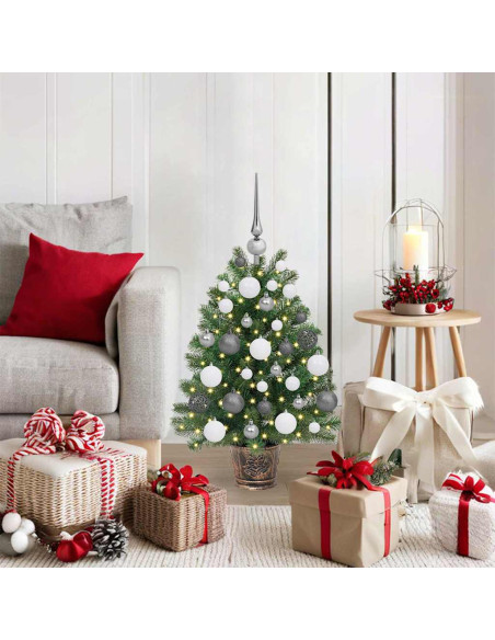 Albero di Natale artificiale con 150 LED Verde 65 cm PE e PVC