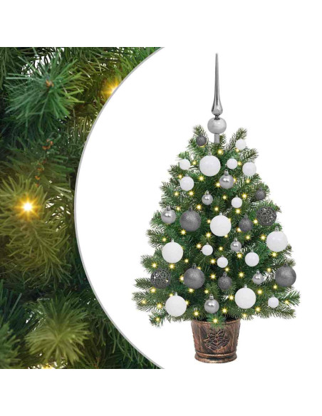 Albero di Natale artificiale con 150 LED Verde 75 cm PE e PVC