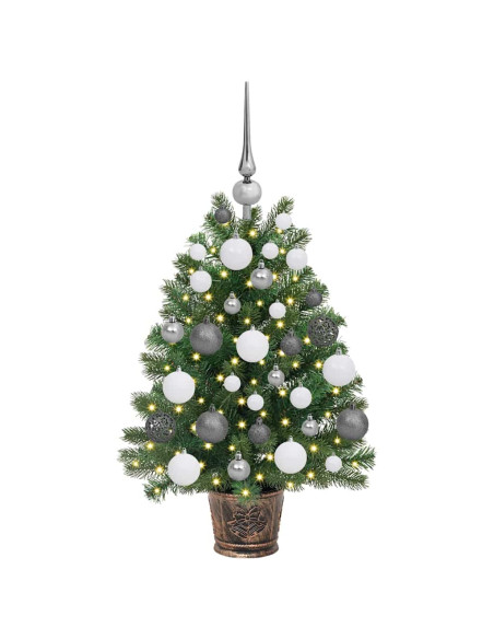 Albero di Natale artificiale con 150 LED Verde 65 cm PE e PVC