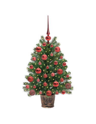 Albero di Natale artificiale con 150 LED Verde 65 cm PE e PVC