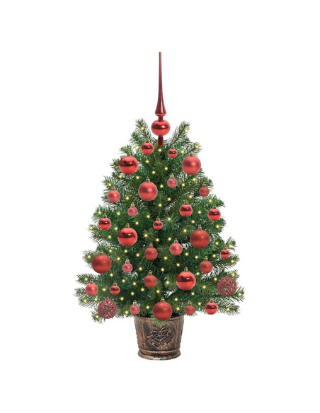 Albero di Natale artificiale con 150 LED Verde 75 cm PE e PVC