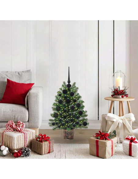 Albero di Natale artificiale con 150 LED Verde 65 cm PE e PVC