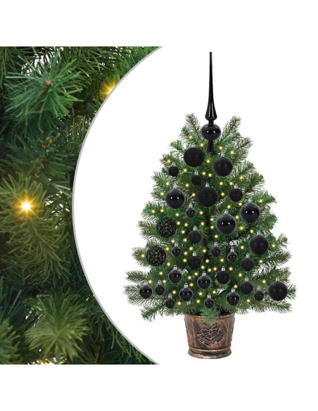 Albero di Natale artificiale con 150 LED Verde 75 cm PE e PVC