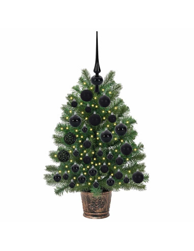 Albero di Natale artificiale con 150 LED Verde 75 cm PE e PVC